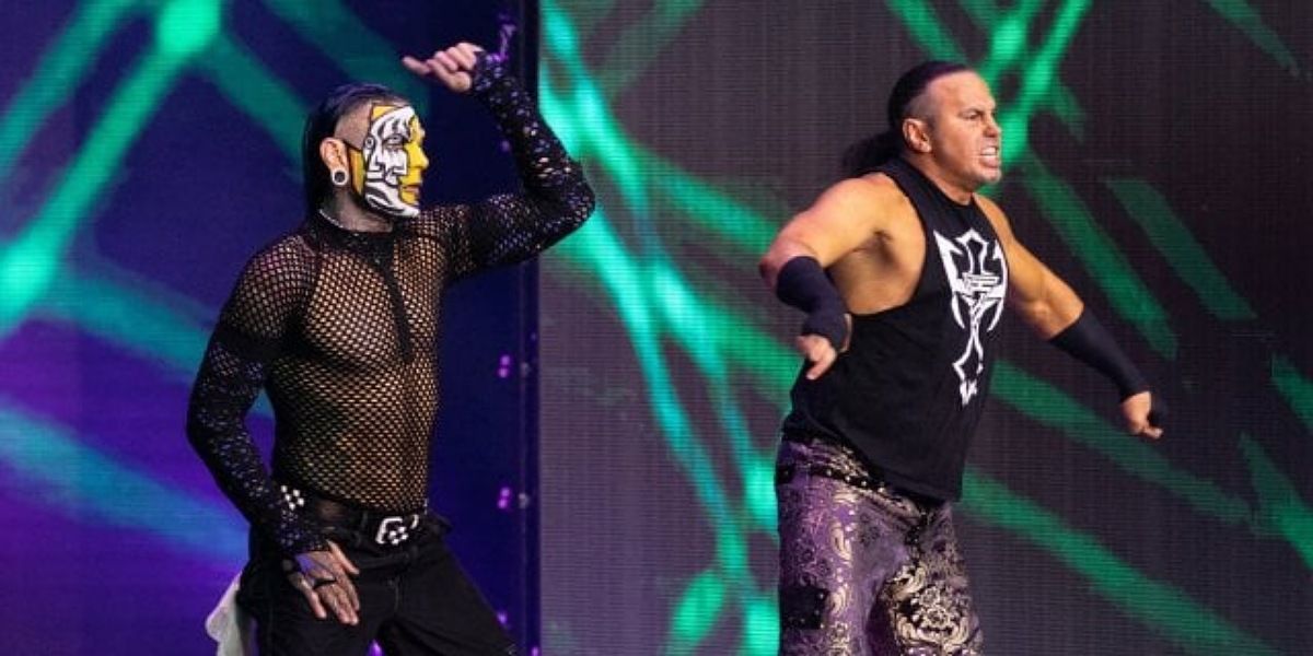 The Hardy Boyz making their entrance in AEW.