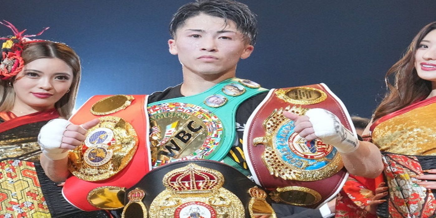 Naoya Inoue with all the belts