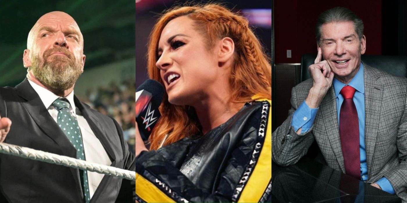 Becky Lynch feature image with Triple H and Vince McMahon