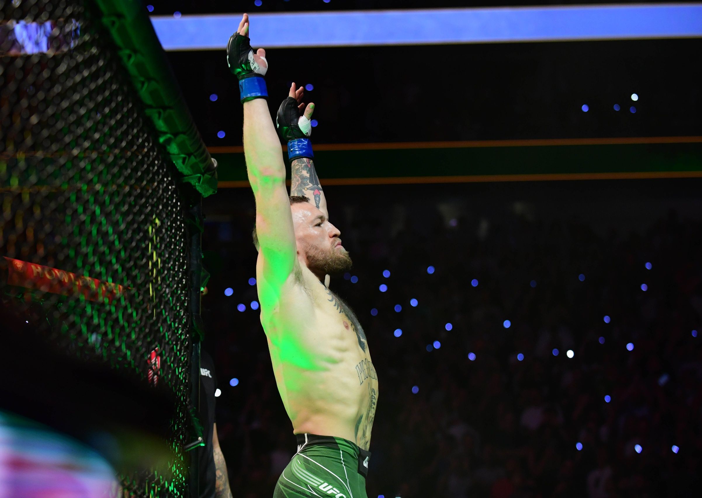 Jul 10, 2021; Las Vegas, Nevada, USA; Conor McGregor before fighting against Dustin Poirier