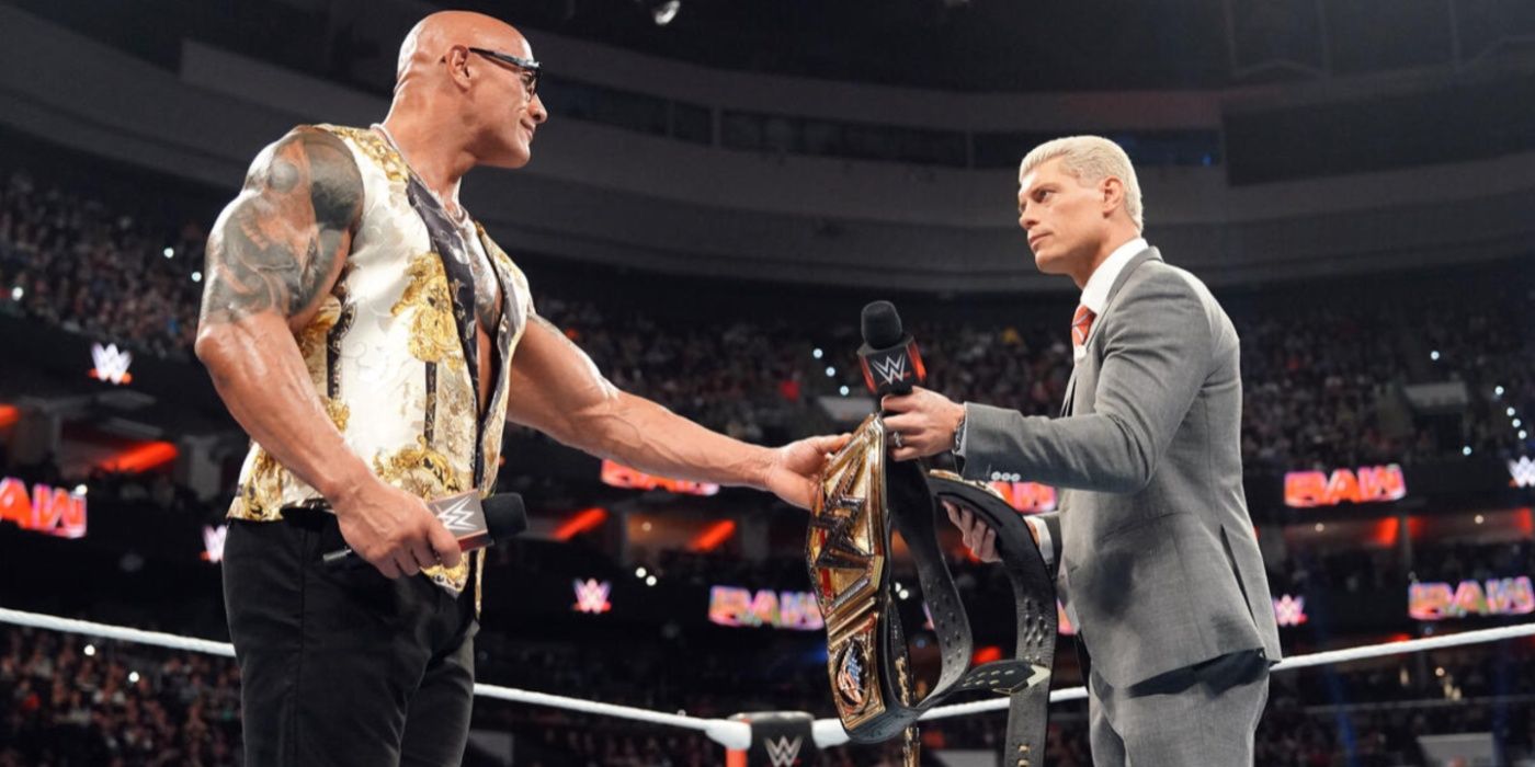 the rock and cody rhodes swapping titles