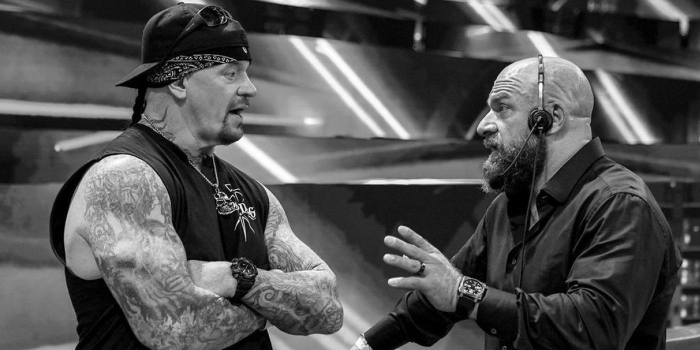 The Undertaker with Triple H talking Cropped