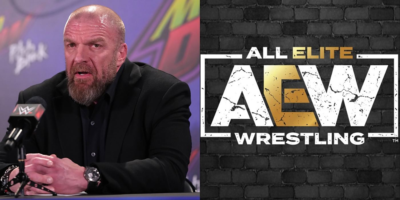 Triple H and the AEW logo
