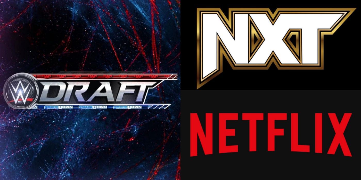 WWE Draft, NXT, and Netflix logos