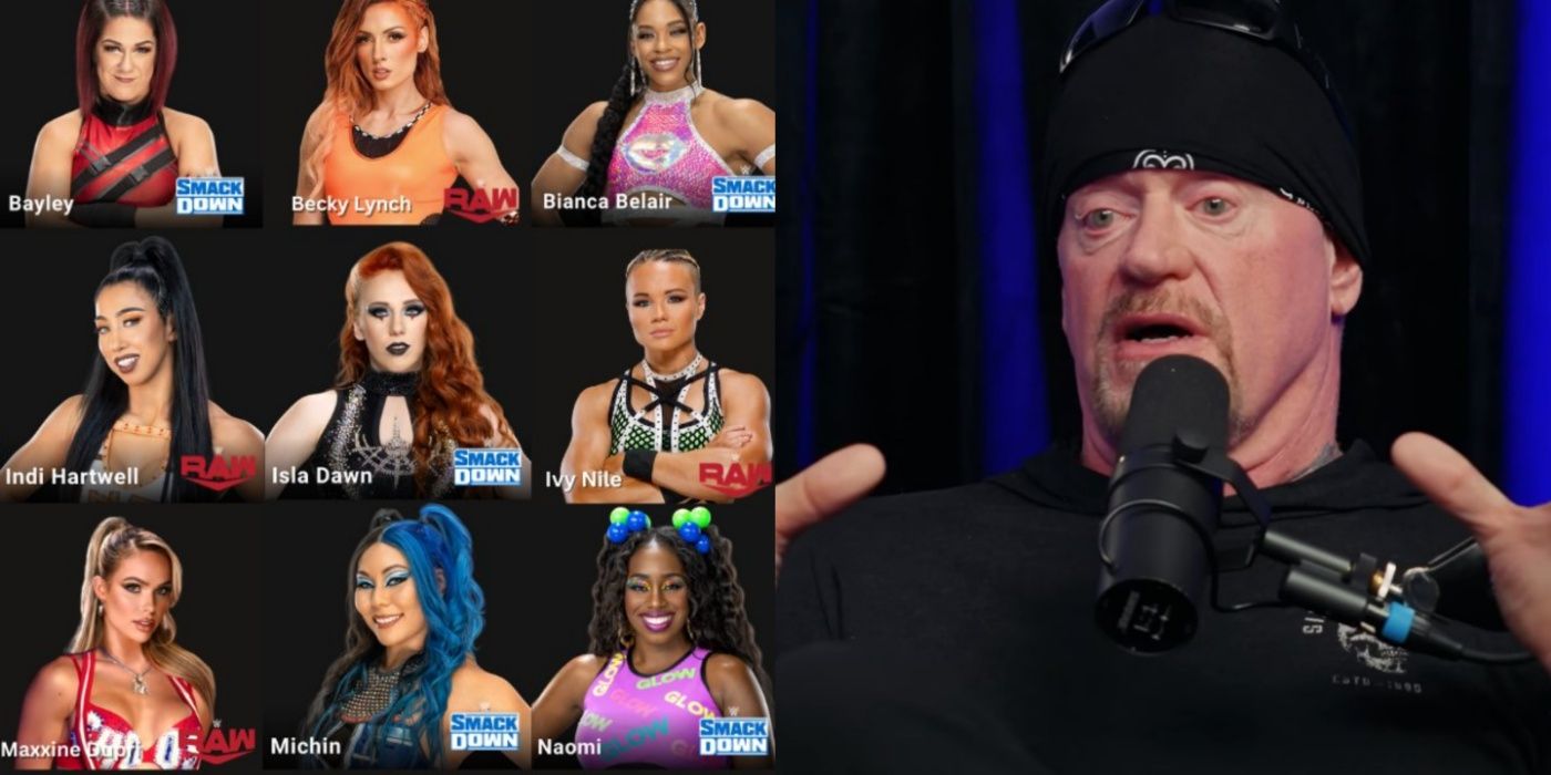 Part of the WWE women's roster and The Undertaker on his 'Six Feet Under' podcast