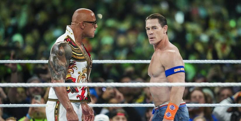 John Cena and The Rock WrestleMania 40 Cropped