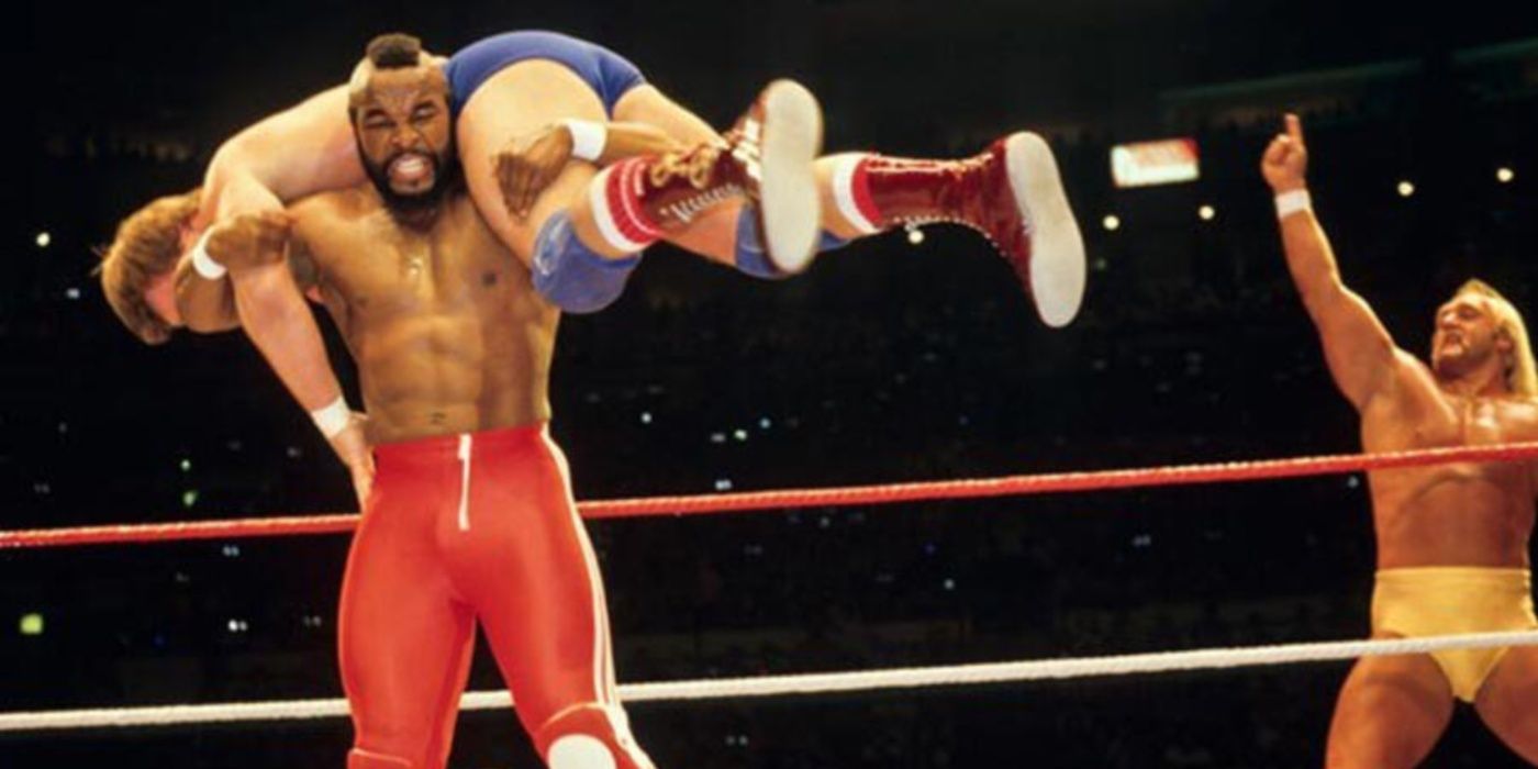 mr t carrying roddy piper at the first wrestlemania
