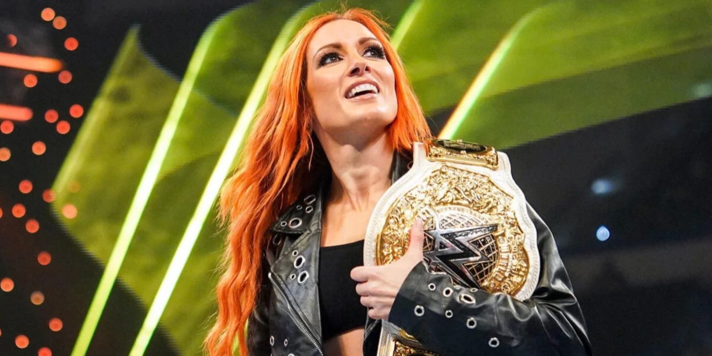 Becky Lynch with the women's world title