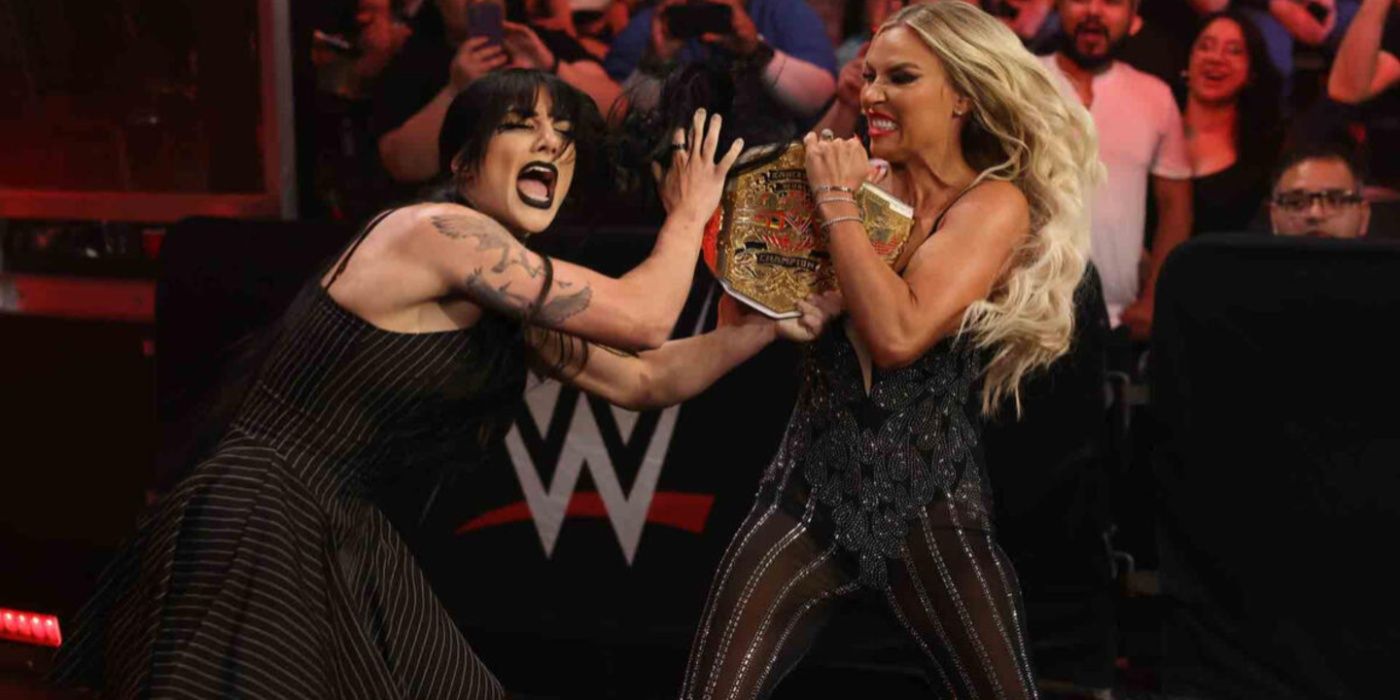 dana brooke wrestling the title away from tatum paxley