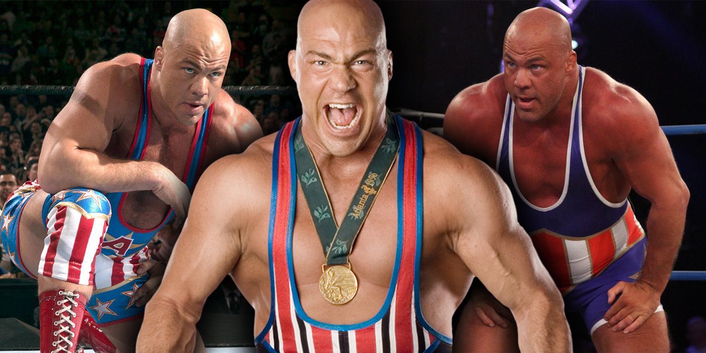 Three images of Kurt Angle in TNA