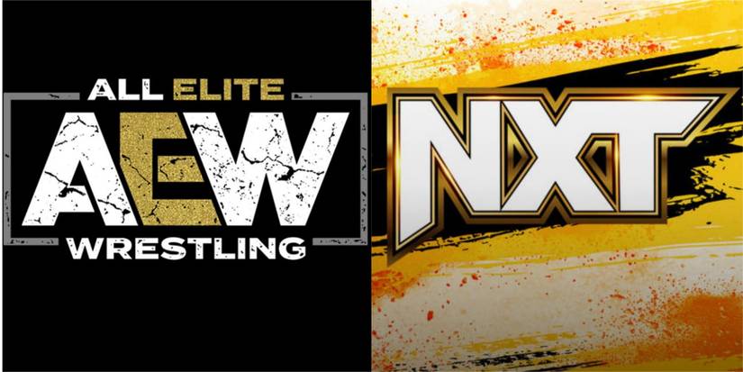 Logos for AEW and NXT