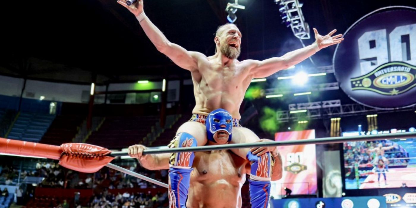 Blue-Panther-and-Bryan-Danielson-celebrating-together