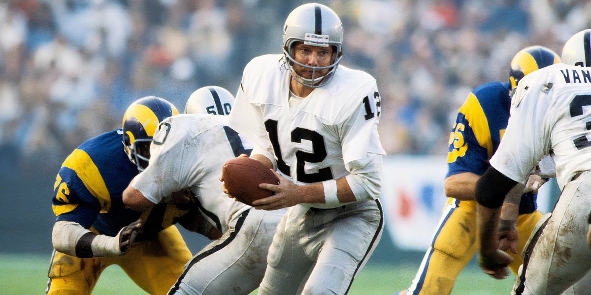 Ken Stabler plays American football for the Oakland Raiders