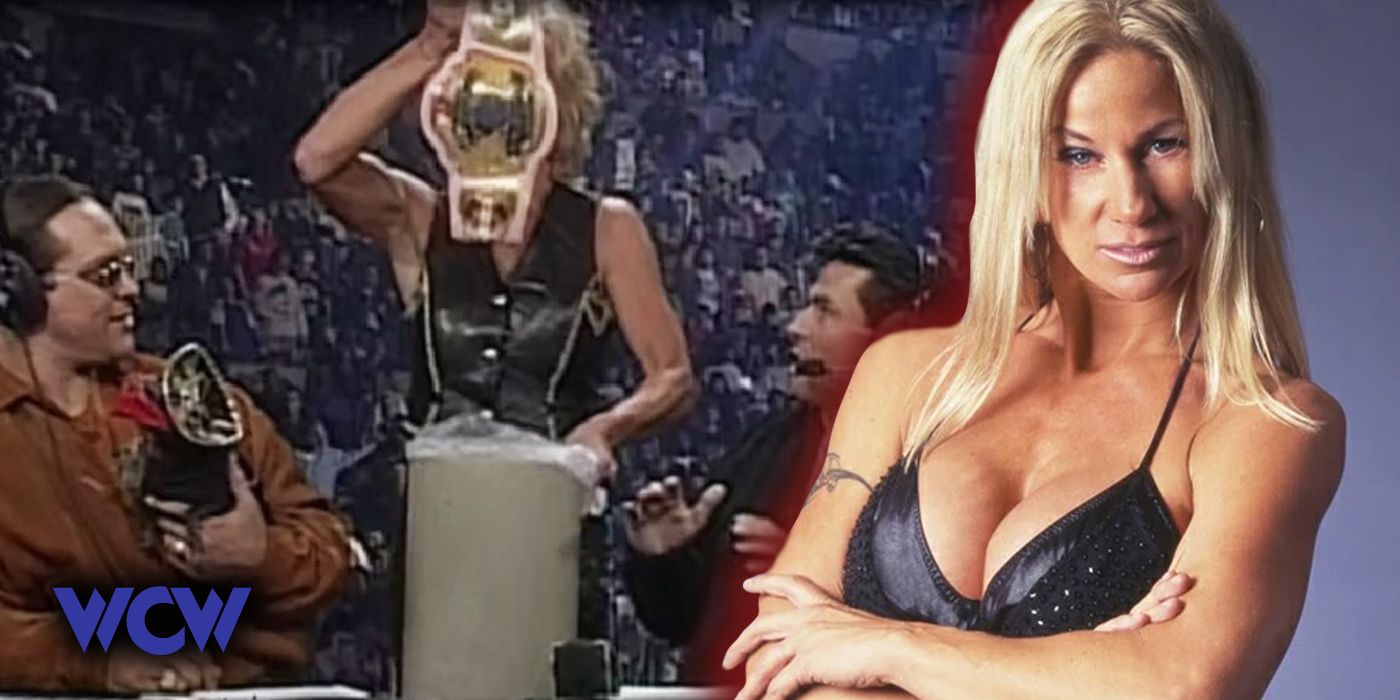 Madusa in WCW and dumping her WWE Women's Championship in a trashcan