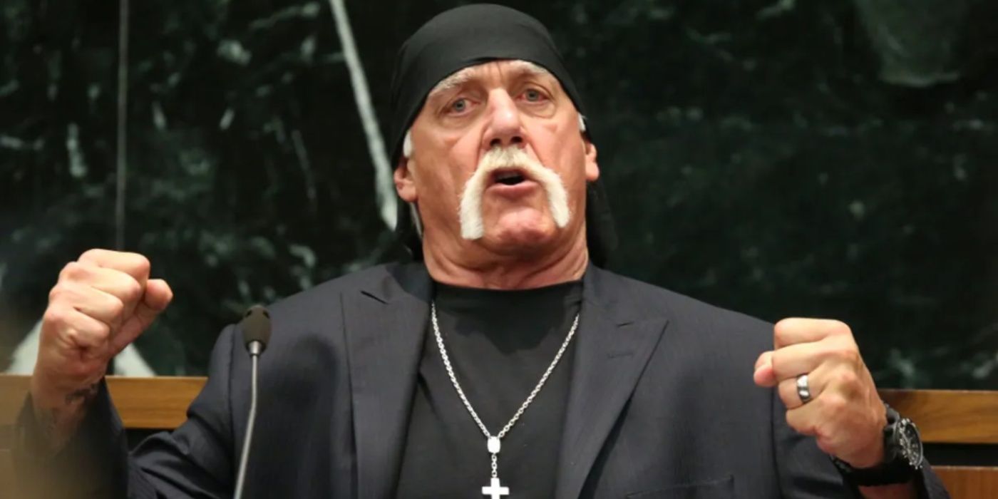 hulk hogan with his fists up in court