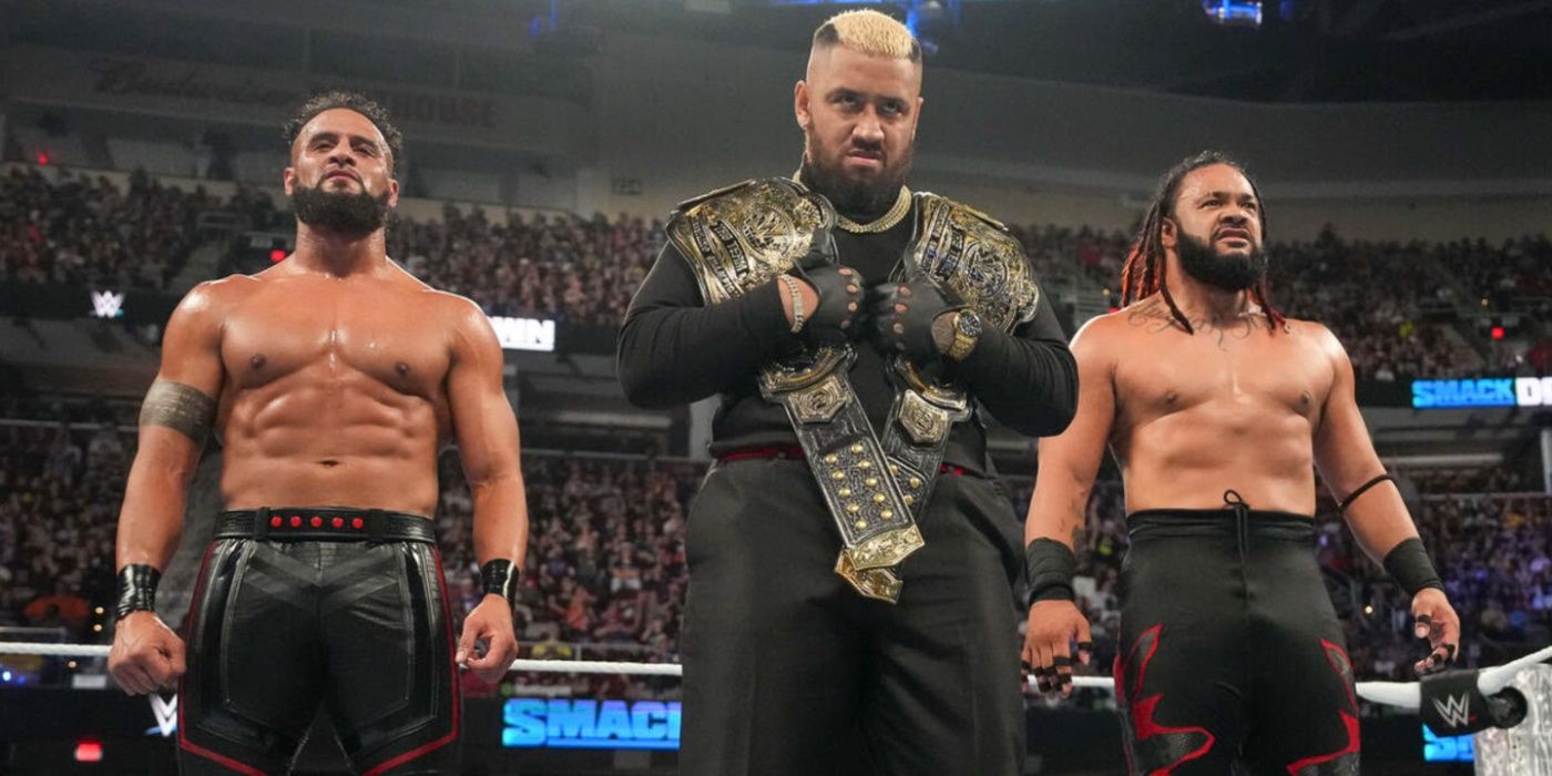 tama tonga, jacob fatu, and solo sikoa with the tag titles