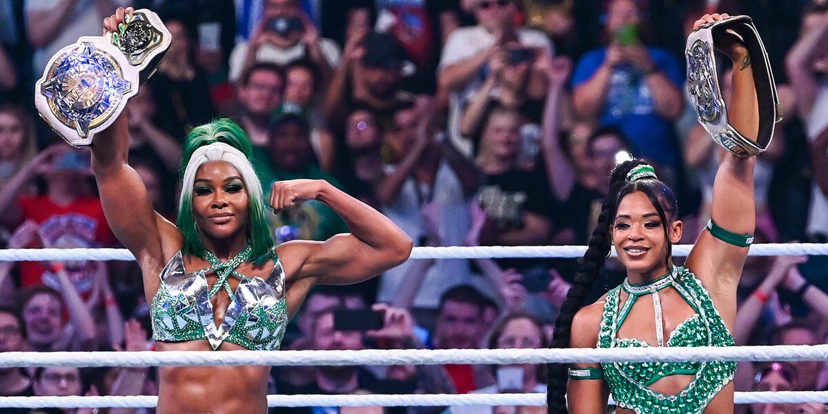 Bianca Belair & Jade Cargill WWE Women's Tag Team Champions Bash in Berlin 2024 Cropped