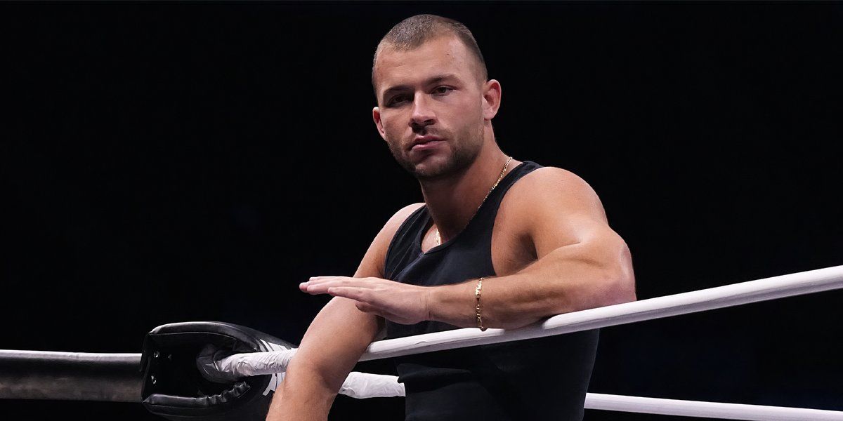 Daniel Garcia stands in an AEW ring