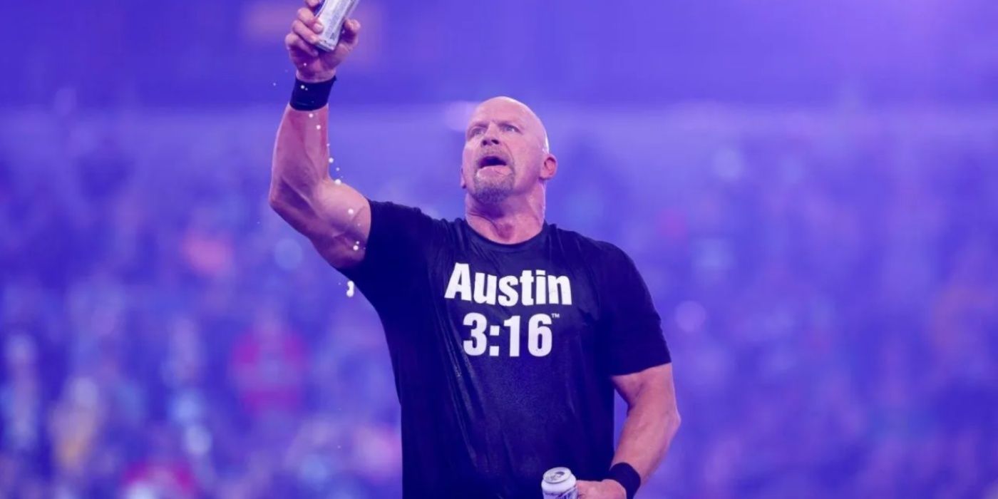 stone cold steve austin holding up a beer