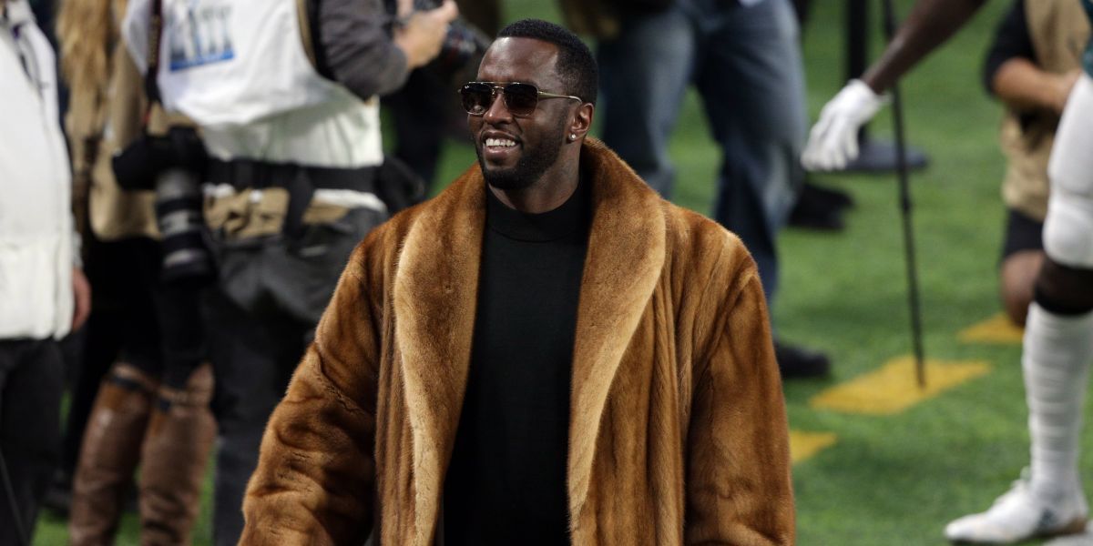 P. Diddy prior to the game between the New England Patriots and the Philadelphia Eagles Super Bowl LII at U.S. Bank Stadium