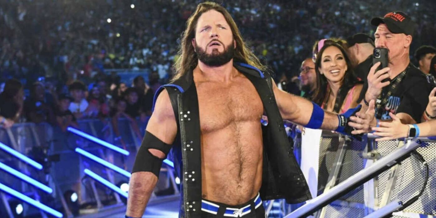 aj styles coming to the ring in wwe.