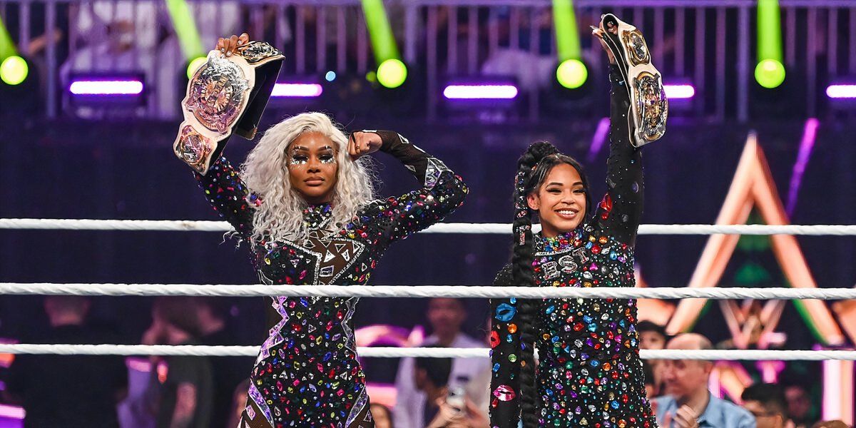 Bianca Belair & Jade Cargill WWE Women's Tag Team Champions Crown Jewel 2024 Cropped