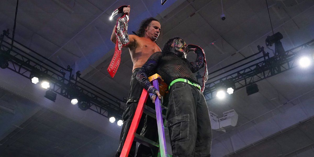 The Hardys celebrate in-ring