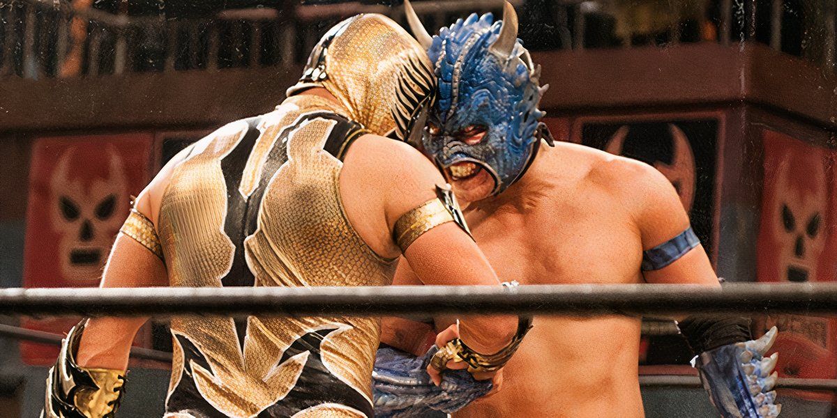 Aero Star and Drago stare each other down on the April 15, 2015 episode of Lucha Underground