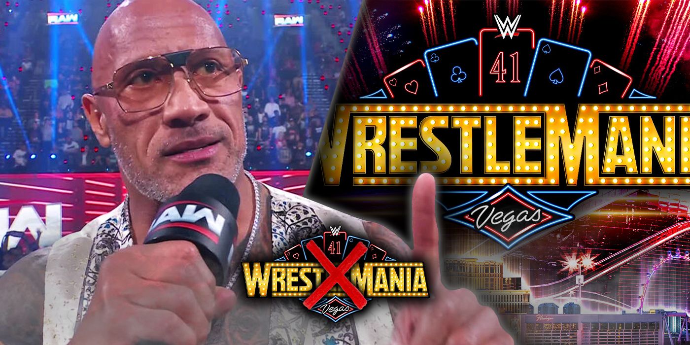 The Rock on WWE Raw and the WrestleMania 41 logo