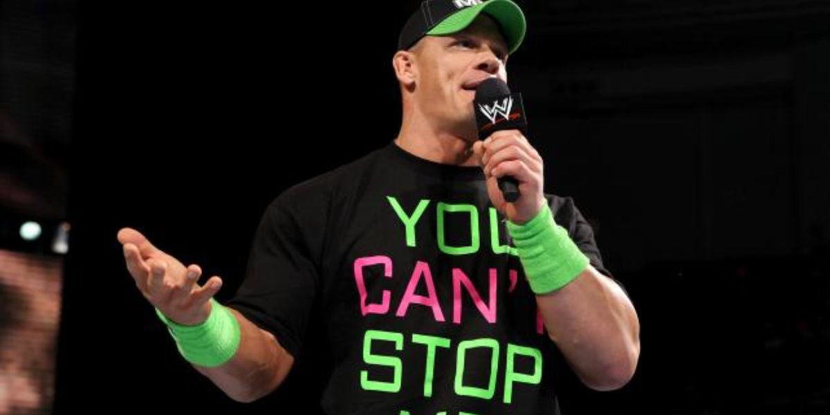 John Cena giving a promo in WWE