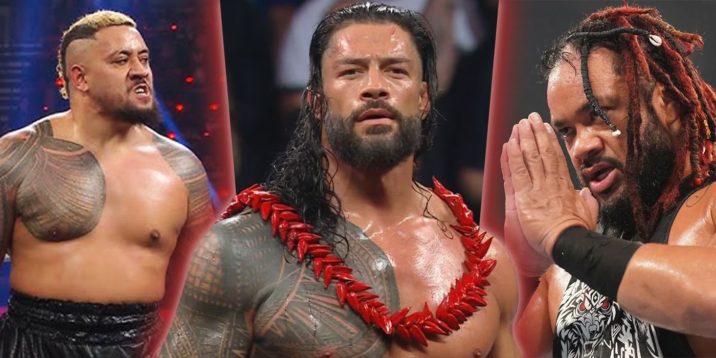 Solo Sikoa, Roman Reigns and Jacob Fatu in WWE