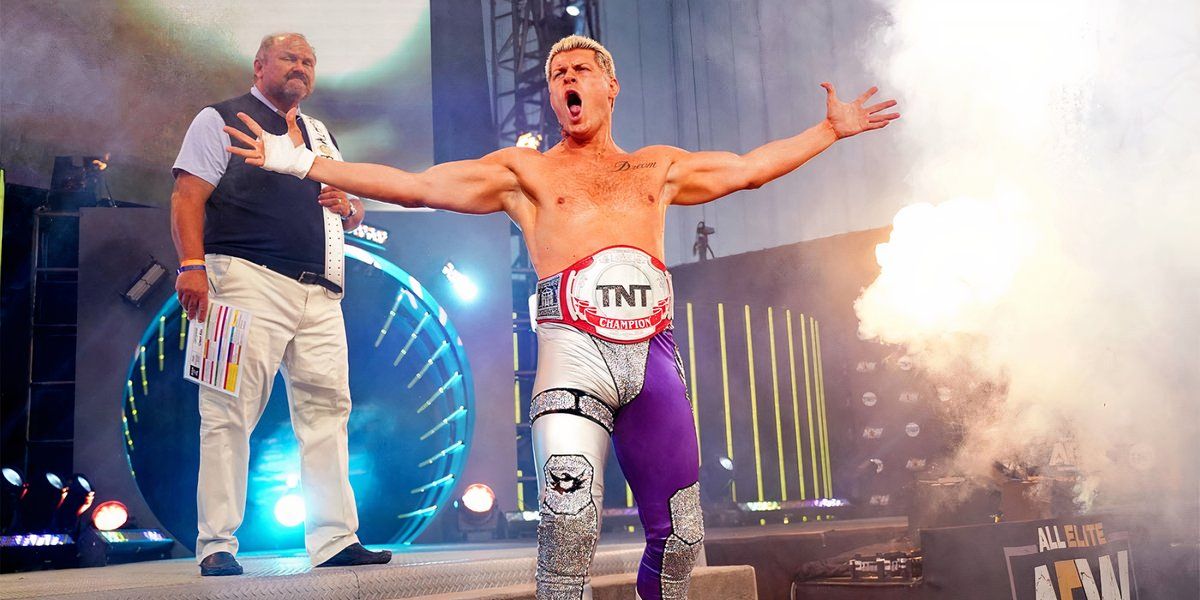 Cody Rhodes makes his entrance as AEW TNT Champion on AEW Dynamite in 2020