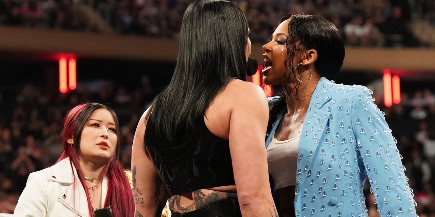 Bianca Belair, Rhea Ripley and Iyo Sky WWE RAW March 2025