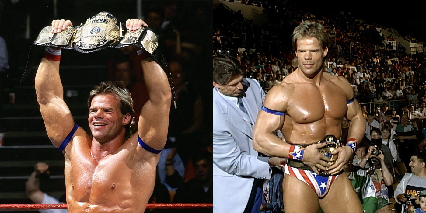 Lex Luger with the WWE Championship