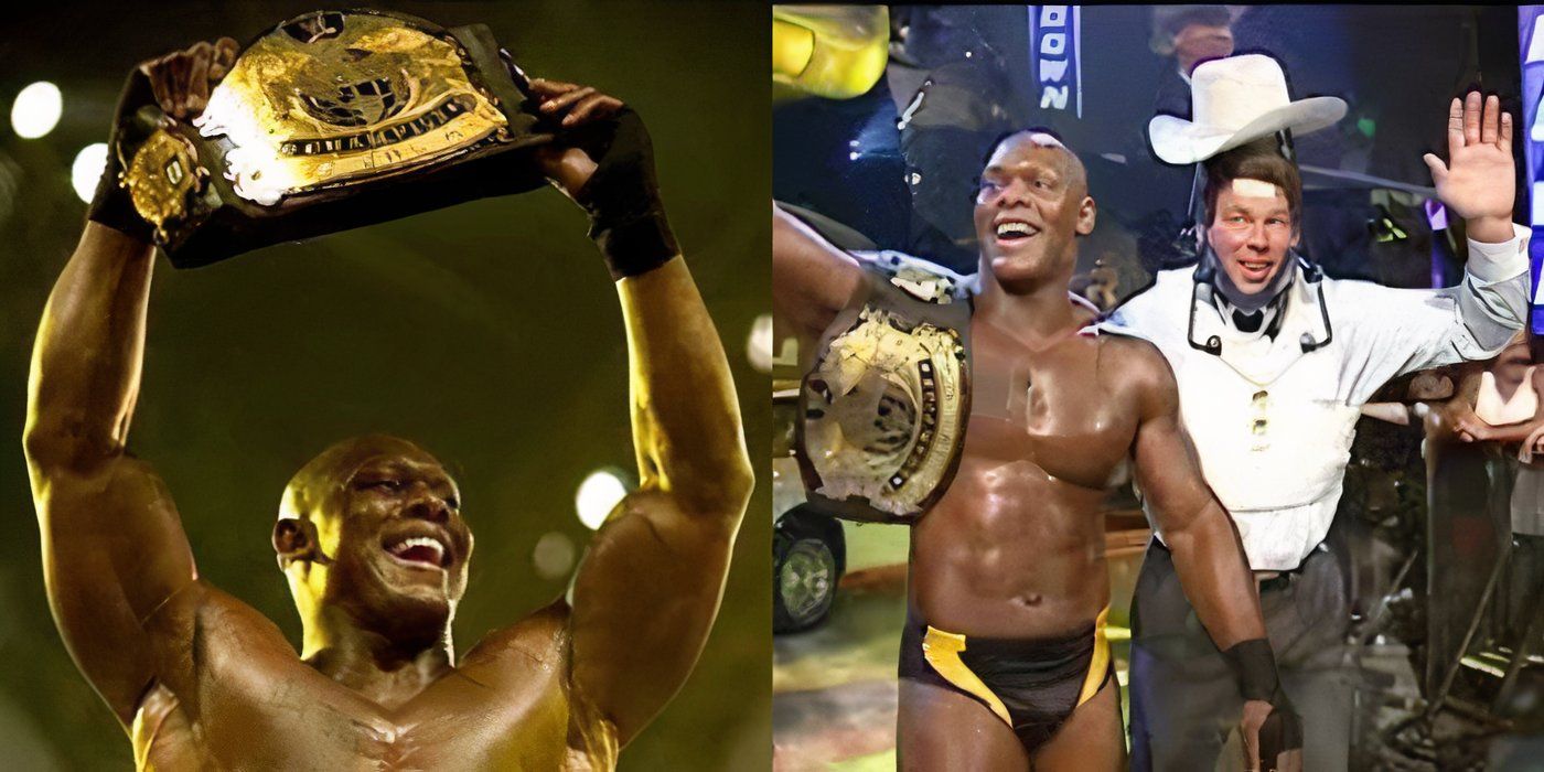 Orlando Jordan with the WWE Championship