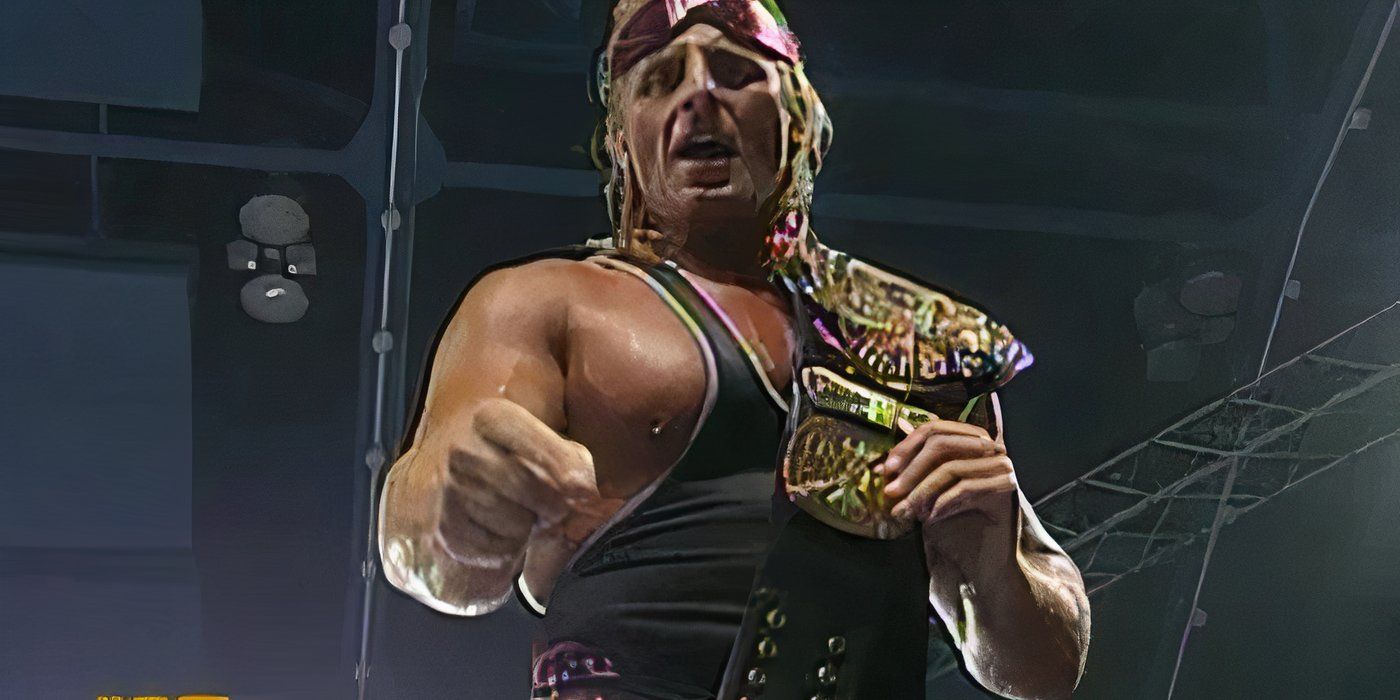 Owen Hart with the WWE Championship