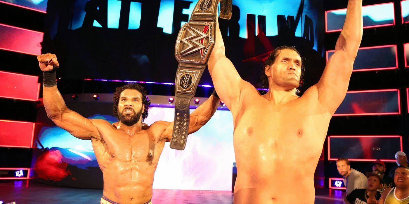 The Great Khali with the WWE Championship