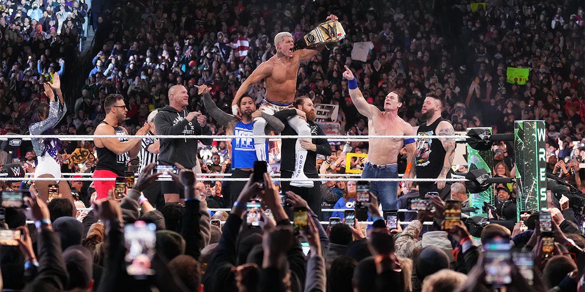 Cody Rhodes celebrates WWE WrestleMania 40 Sunday as the indisputable WWE Champion