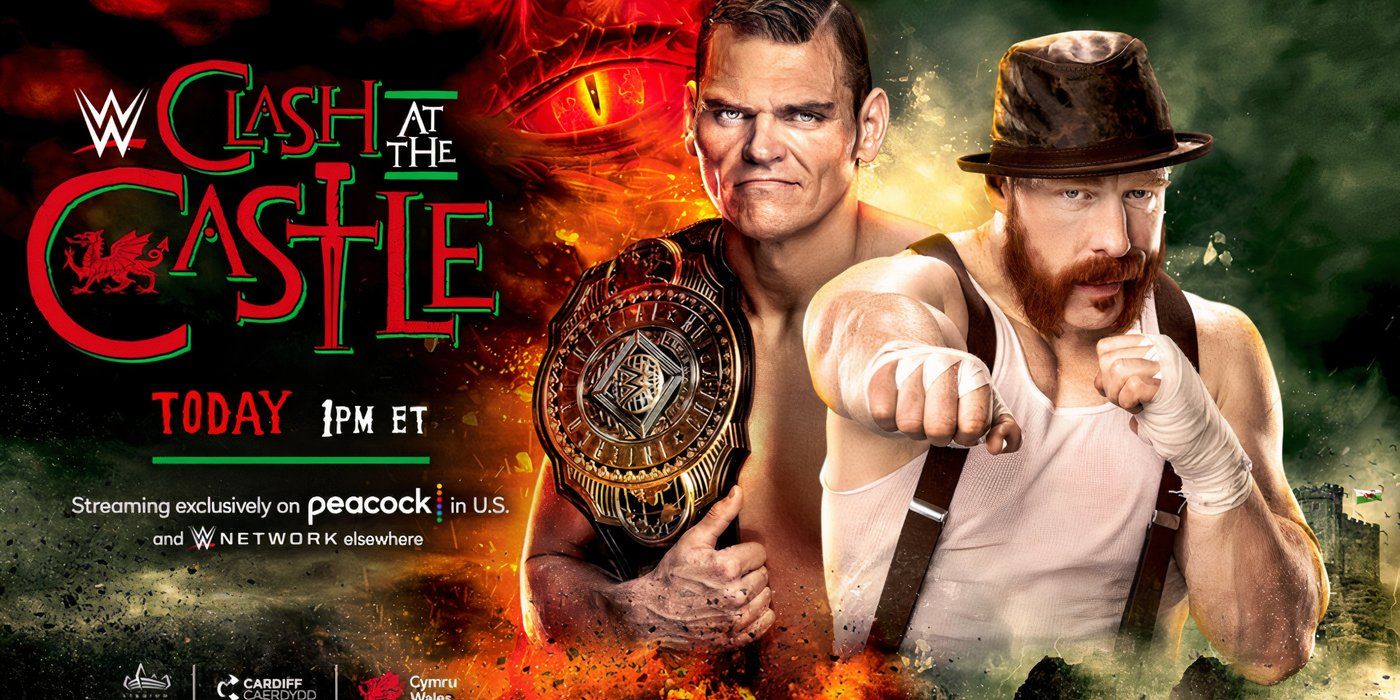 Gunther vs. Sheamus WWE Clash at the Castle 2022 Graphics