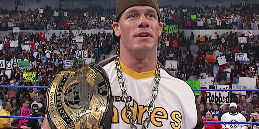John Cena with the Undisputed WWE Championship in 2005