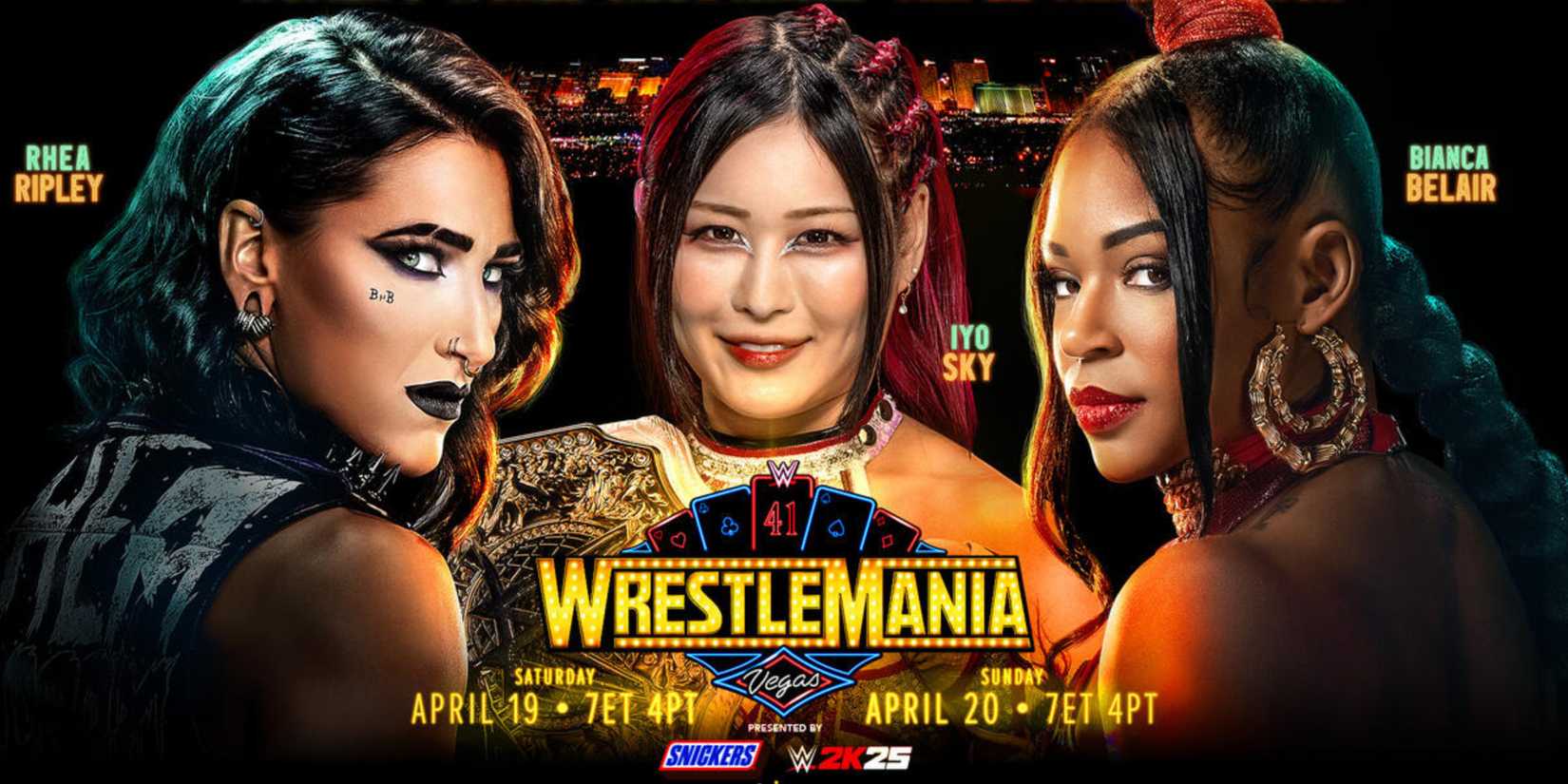 ripley vs sky vs belair en wrestlemania 41.