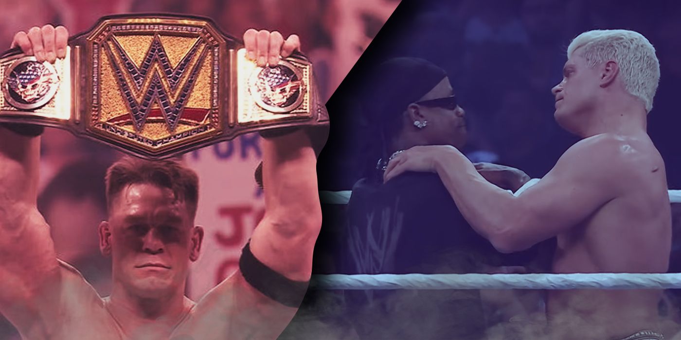 John Cena, Cody Rhodes and Travis Scott as WWE Champions of WrestleMania 41