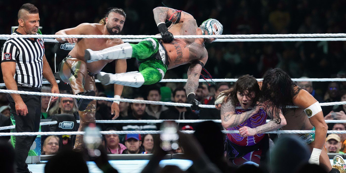 Rey Mysterio Andrade Dominik Mysterio Santos Escobar WrestleMania 40