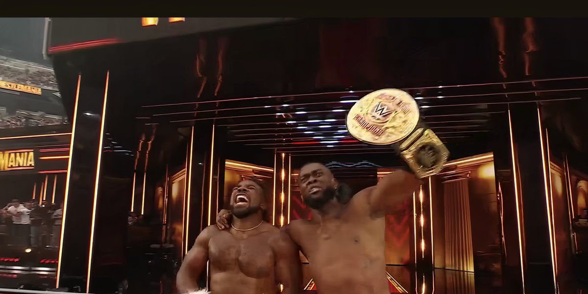 New Day World Tag Team Champion Wrestle Mania 41 Screenshot Trimming