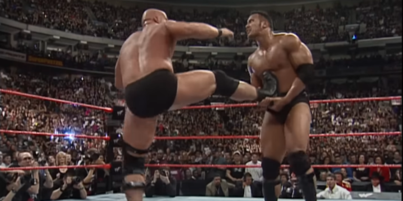 Rock vs Stone Cold Steve Austin WM 15 