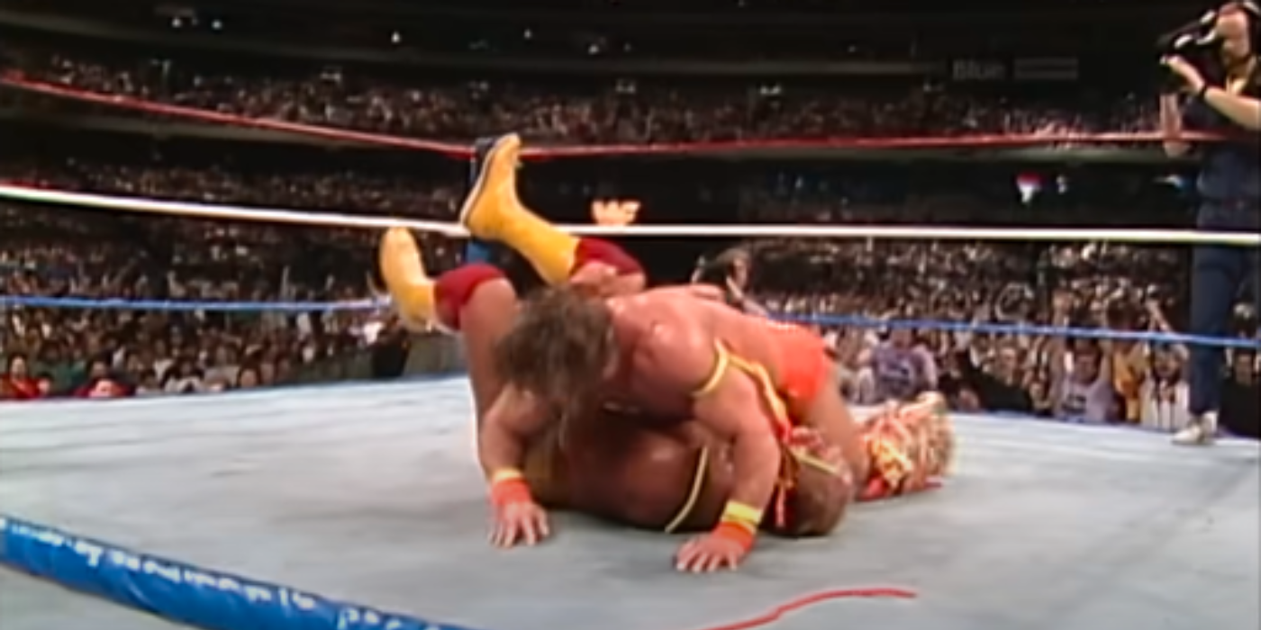 Ultimate Warrior Splash Hulk Hogan Wrestle Mania 6 