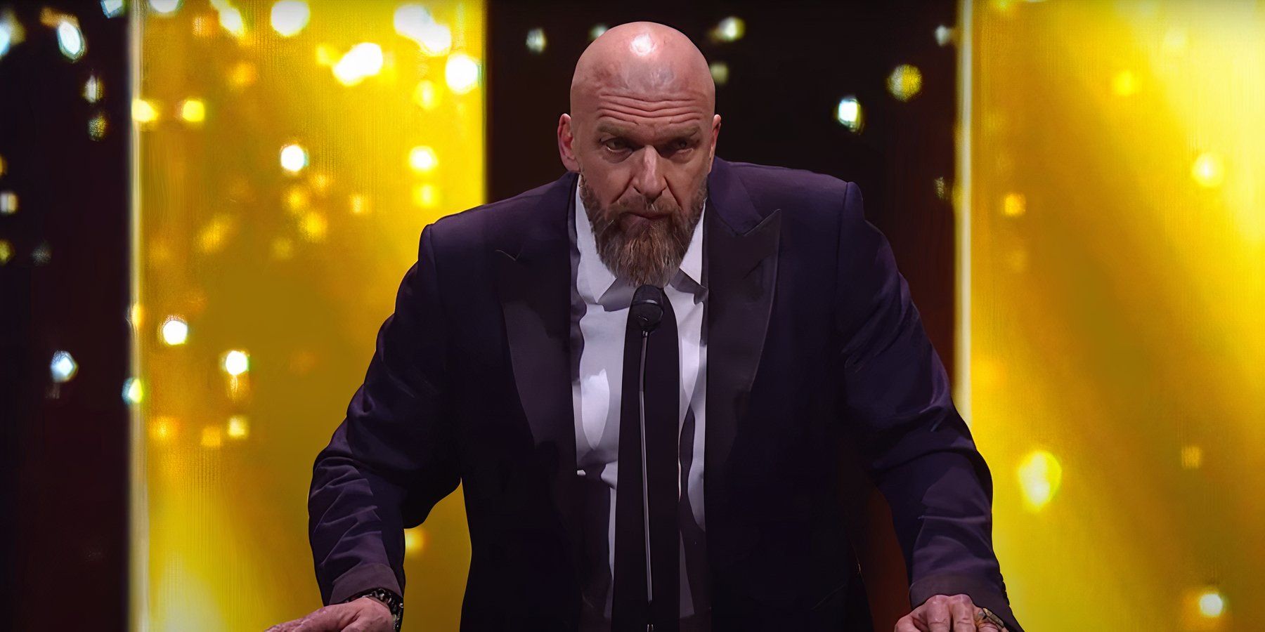 Triple H gives a speech for the WWE Hall of Fame