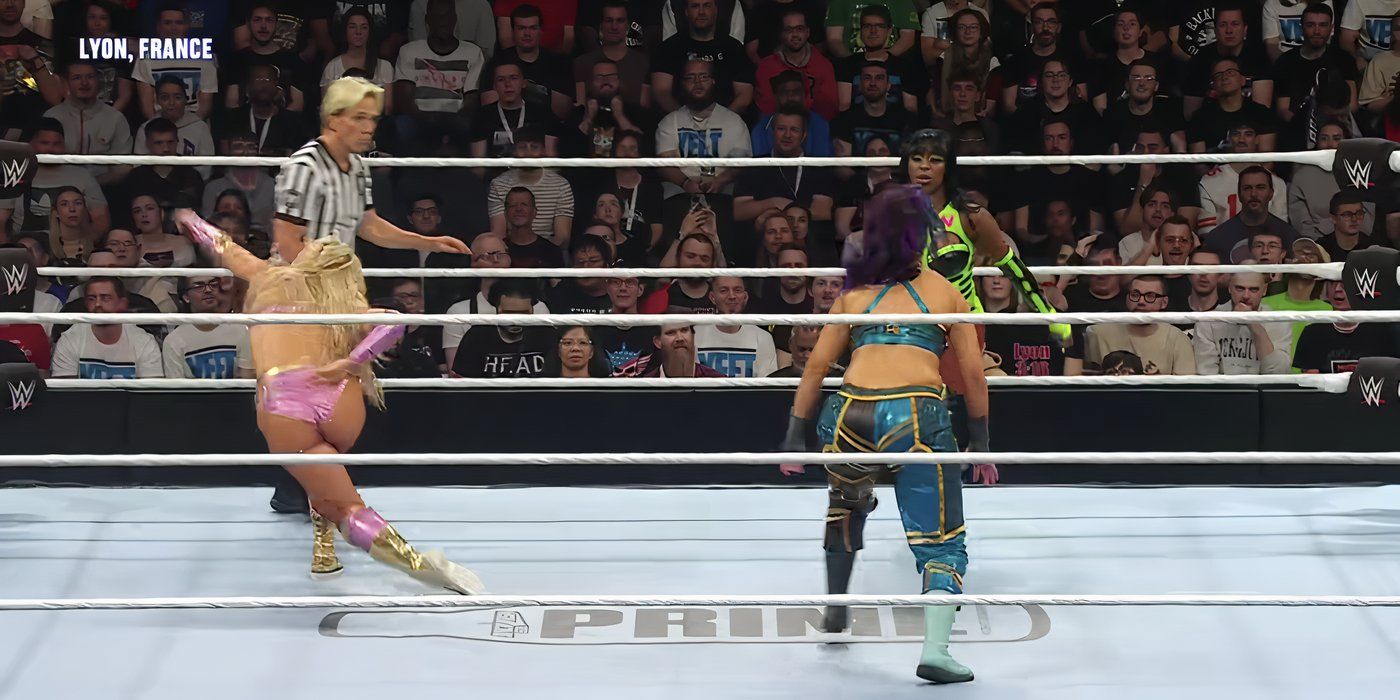 Bayley v Tiffany Stratton v Naomi Backlash France 2024 Screenshot Crop