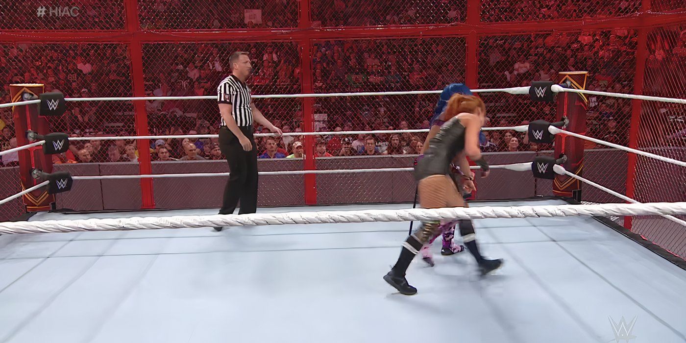 Becky Lynch v Sasha Banks Hell in a Cell 2019 Screenshot Crop