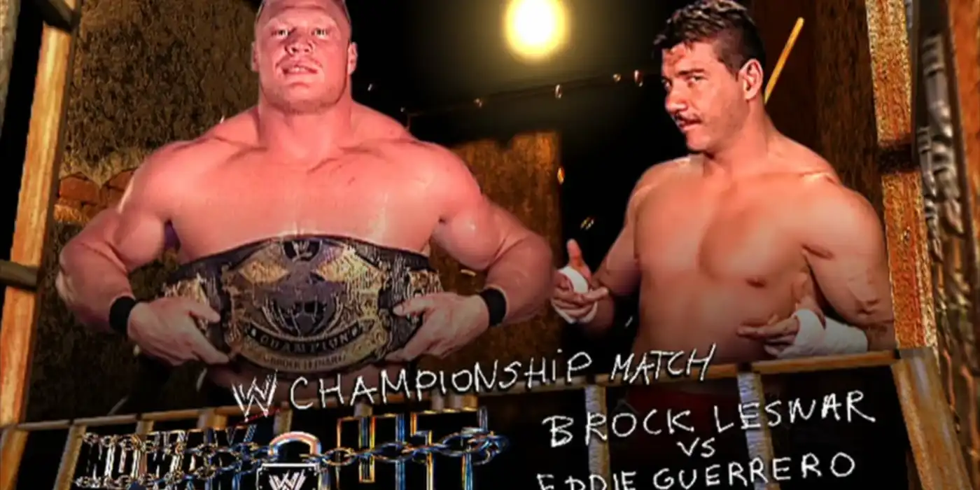Brock Lesnar Vs. Eddie Guerrero WWE No Way Out 2004 Match Card 